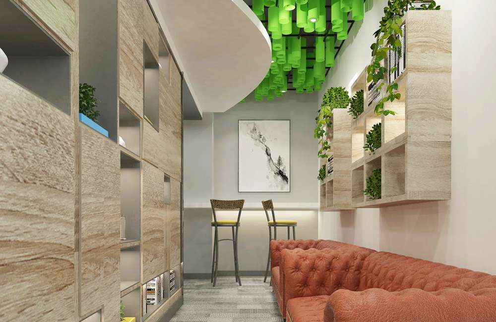 鄭州東區(qū)環(huán)保公司辦公室裝修設計案例