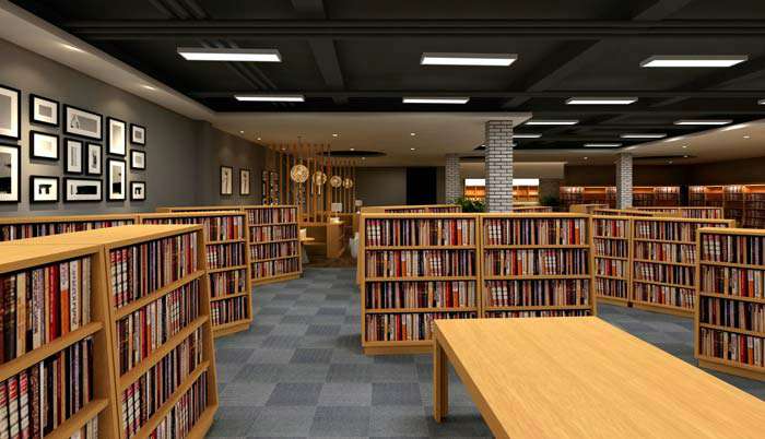 圖書(shū)館咖啡廳裝修設(shè)計(jì)效果圖