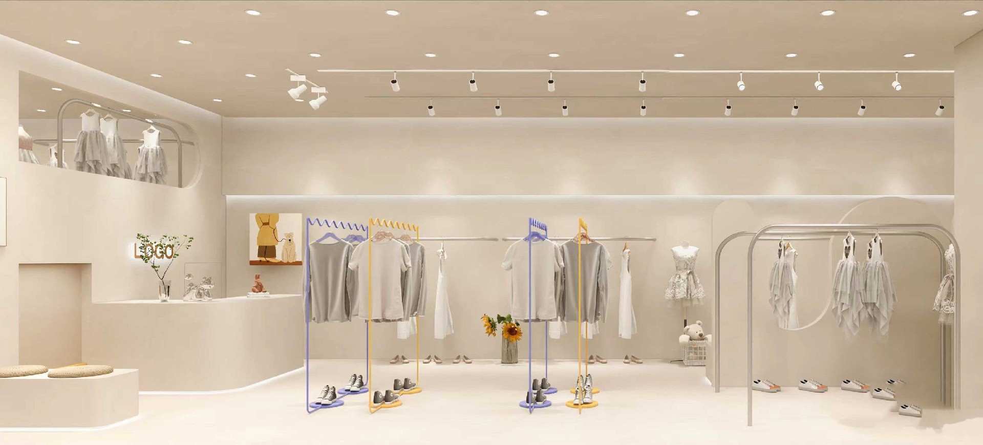 鄭州童裝店設(shè)計-童裝店鋪裝修設(shè)計效果圖