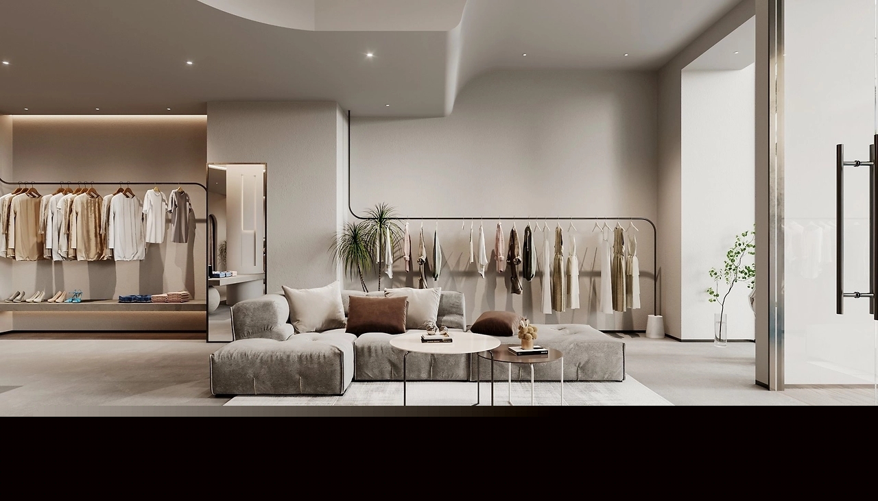 400平米侘寂風服裝店裝修設計效果圖