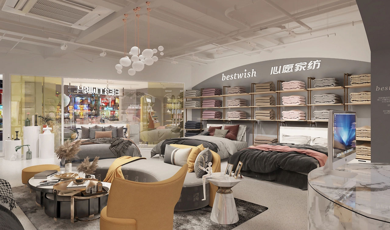 650平米鄭州家紡店面裝修設計效果圖