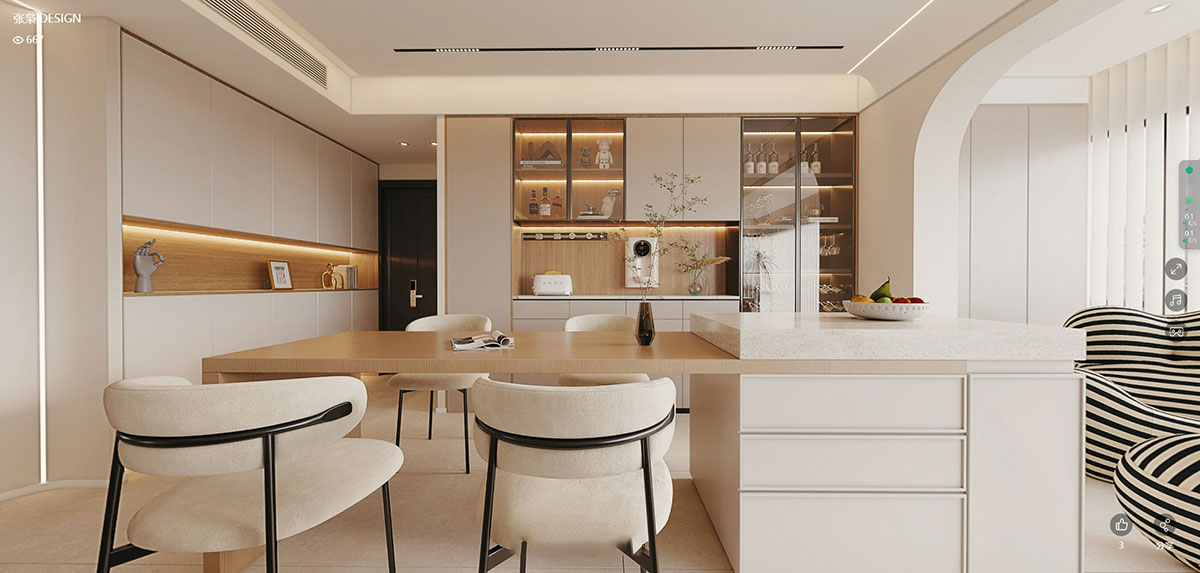 陽光城檀悅129平米奶油風(fēng)格四居室裝修效果圖