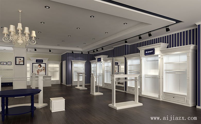 簡(jiǎn)約格調(diào)的素雅童裝專賣店鋪裝修效果圖